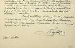 Lettre autographe signée. Paul Loubet (1874-1948), homme politique, avocat, fils du président de la république. 