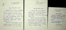 Lettre autographe signée (lot de 3). Emile Zurlinden (1837-1929), militaire, général, homme politique. 