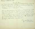 Lettre autographe signée. Joseph-Félix Bouchor (1853-1937), peintre. 