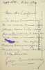 Lettre autographe signée. Georges Bonnamour (1866-1954), écrivain, journaliste, homme politique. 
