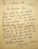 Lettre autographe signée. Baronne Joudrier de Soester dit Blanche Orion (?-?), célèbre voyante, chirologue, lu l'avenir au tout paris de ...