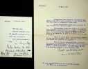 Lettre autographe signée (lot de 2). Lazare Weiller (1858-1928), homme politique, industriel. 