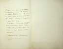 Lettre autographe signée. Pierre Waldeck-Rousseau (1846-1904), homme politique.