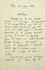 Lettre autographe signée. Antony Valabrègue (1844-1900), poète, critique d'art.