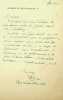 Lettre autographe signée. Paul Pisani (1852-1933), historien, prêtre, doyen du chapitre de Notre Dame de Paris. 