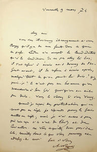 Lettre autographe signée au docteur Philippe Bordone