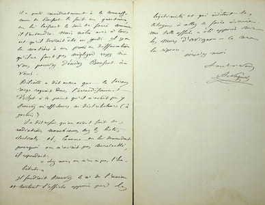 Lettre autographe signée au docteur Philippe Bordone