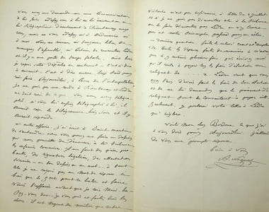 Lettre autographe signée au docteur Philippe Bordone