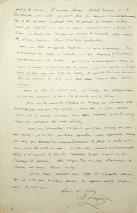 Lettre autographe signée au docteur Philippe Bordone