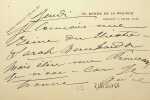 Lettre autographe signée. Marcelle Lender (1861-1926), actrice, chanteuse, immortalisée à plusieurs reprises par Henri de Toulouse-Lautrec. 