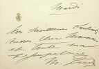 Lettre autographe signée. Marcelle Lender (1861-1926), actrice, chanteuse, immortalisée à plusieurs reprises par Henri de Toulouse-Lautrec. 