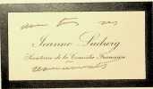 Carte autographe. Jeanne Ludwig (1867-1898), actrice, sociétaire de la Comédie-Française. 
