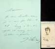 Lettre autographe signée. Jeanne Ludwig (1867-1898), actrice, sociétaire de la Comédie-Française. 