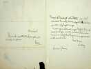 Lettre autographe signée. Joseph-Philippe Simon dit Lockroy (1803-1891), acteur, dramaturge. 