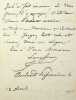 Lettre autographe signée. Pierre-Thomas Levassor dit Levassor (1808-1870), acteur. 