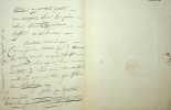Lettre autographe signée. Emmanuel Lepeintre dit Lepeintre jeune (1790-1847), acteur, chansonnier, écrivain. 