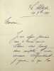 Lettre autographe signée. Mary Kalb (1854-1930), actrice, sociétaire de la Comédie-Française. 