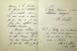 Lettre autographe signée. Mary Kalb (1854-1930), actrice, sociétaire de la Comédie-Française. 