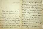 Lettre autographe signée au poète Auguste Dorchain. Marguerite Moreno (1871-1948), actrice.