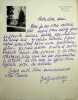 Lettre autographe signée. Gaby Morlay (1893-1964), actrice. 