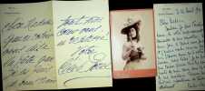 Lettre autographe signée. Cécile Sorel (1873-1966), comédienne, sociétaire de la Comédie-Française.
