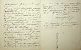 Lettre autographe sign&eacute;e. Anna Judic (1849-1911), chanteuse, com&eacute;dienne. 