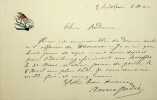 Lettre autographe sign&eacute;e. Anna Judic (1849-1911), chanteuse, com&eacute;dienne. 