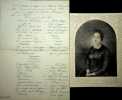 Important manuscrit autographe - biographie. Julie Bernat dite Mademoiselle Judith (1827-1912), actrice, sociétaire de la Comédie-Française. 