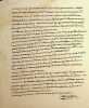 Lettre autographe signée au maréchal Macdonald. Charles-François Dumouriez (1739-1823), général, vainqueur à Valmy.