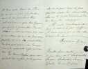 Lettre autographe signée au docteur Gilbert Breschet. Auguste de Saint-Hilaire (1779-1853), botaniste, explorateur. 