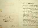 Lettre autographe signée. Pierre-Jean de Béranger (1780-1857), poète, chansonnier. 