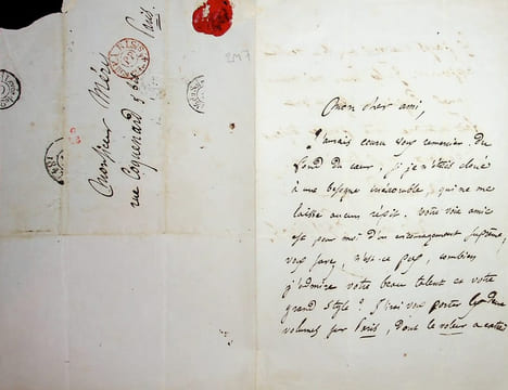 Lettre autographe signée à Joseph Méry. Alphonse Esquiros (1812-1876), écrivain, homme politique. 