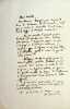 Lettre autographe signée à Etienne Vacherot - importante lettre au moment du procès pour la Démocratie. Hippolyte Taine (1828-1893), philosophie, ...