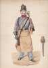 Aquarelle originale titrée : Saxe - Sapeur de la 1re brigade d'infanterie Prince Royal en 1863.. [Uniforme, Allemagne, Saxe] Charles Le Tourneur (ou ...