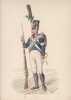 Aquarelle originale titrée : Prusse - Grenadier en 1815. [Napoléon, Empire, Uniforme, Prusse] Charles Le Tourneur (ou Letourneur), artiste actif vers ...
