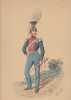 Aquarelle originale titrée : Prusse - Lanciers Garde Royale Officier ... 1812. [Napoléon, Empire, Uniforme, Prusse] Charles Le Tourneur (ou ...