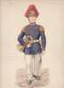 Aquarelle originale titrée : Prusse - Musicien, 4me régiment grenadiers de la Garde de la Reine (grande tenue) 1861.. [Uniforme, Prusse] Charles Le ...
