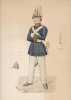 Aquarelle originale titrée : Prusse - Bombardier d'artillerie de forteresse - brigade d'artillerie de la Garde en 1843.. [Uniforme, Prusse] Charles Le ...