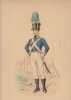 Aquarelle originale titrée : Soldat Wurtembourgeois - campagne de Russie 1812.. [Napoléon, Empire, Uniforme, Wurtemberg] Charles Le Tourneur (ou ...