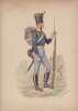 Aquarelle originale titrée : Prusse - Infanterie de ligne - Campagne de Russie en 1812.. [Napoléon, Empire, Uniforme, Prusse] Charles Le Tourneur (ou ...