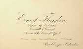 Carte autographe. Ernest Flandin (1868-1943), homme politique, député du Calvados. 