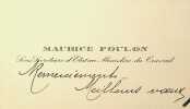 Carte autographe. Maurice Foulon (1886-1968), homme politique, député. 