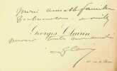 Carte autographe signée. Georges Clairin (1843-1919), peintre, illustrateur. 