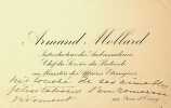 Carte autographe . Armand Mollard (1862-1930), diplomate, ambassadeur au Luxembourg. 