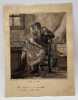 Dessin original - Illustration pour L'Habit de cour. Charles Chabrillac (1804-1879), peintre ; Pierre-Jean de Béranger (1780-1857), poète, ...