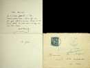 Lettre autographe signée au critique d'art François Thiébault-Sisson. Paul Bourget (1852-1935), écrivain, membre de l'Académie française.