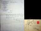 Lettre autographe signée au critique d'art François Thiébault-Sisson. César Campinchi (1882-1941), avocat, homme politique, Garde des Sceaux, ministre ...