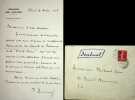 Lettre autographe signée au critique d'art François Thiébault-Sisson. Paul Deschanel (1855-1922), écrivain, homme politique, président de la ...