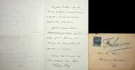Lettre autographe sign&eacute;e au critique d'art Fran&ccedil;ois Thi&eacute;bault-Sisson. Francisque Sarcey (1827-1899), &eacute;crivain, journaliste. 