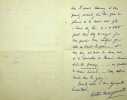 Lettre autographe signée au critique d'art François Thiébault-Sisson. Victor Margueritte (1866-1942), écrivain. 